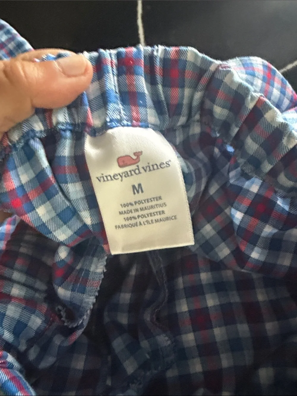 Vineyard Vines Kids Plaid Pajama Bottoms in Blue, Red, White size medium